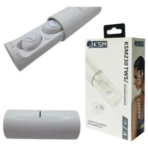 Auriculares Inalámbricos Bluetooth KSM230 TWS con Estuche de Carga, Sonido HD y Resistencia al Agua
