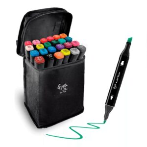 Set de Marcadores Doble Punta con Estuche Artístico Profesional