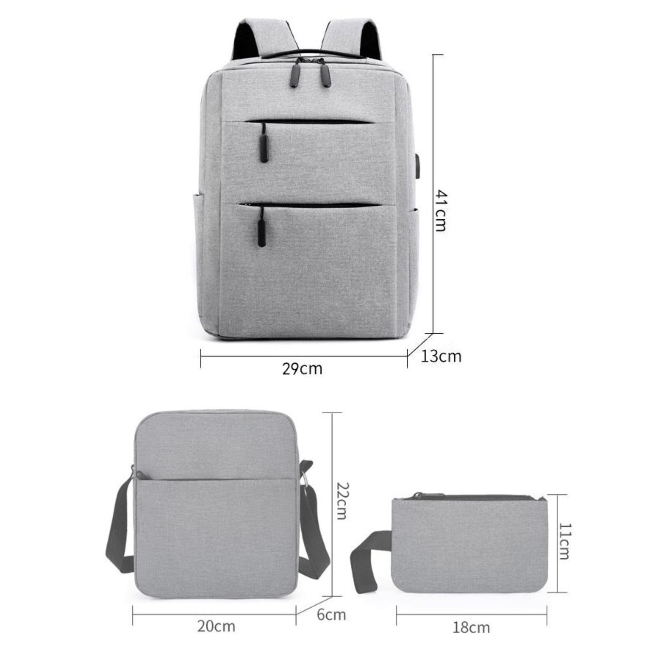 Kit Mochila Antirrobo 3 en 1 para Notebook y Tablet Urbana Impermeable con Bolso y Estuche - Imagen 4
