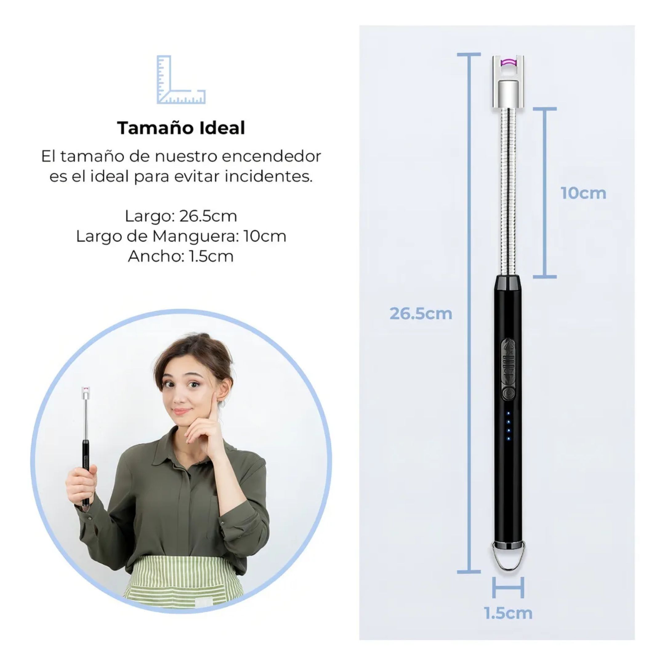 Encendedor Eléctrico ARC BBQ Recargable Flexible 360° USB Antiviento - Imagen 4
