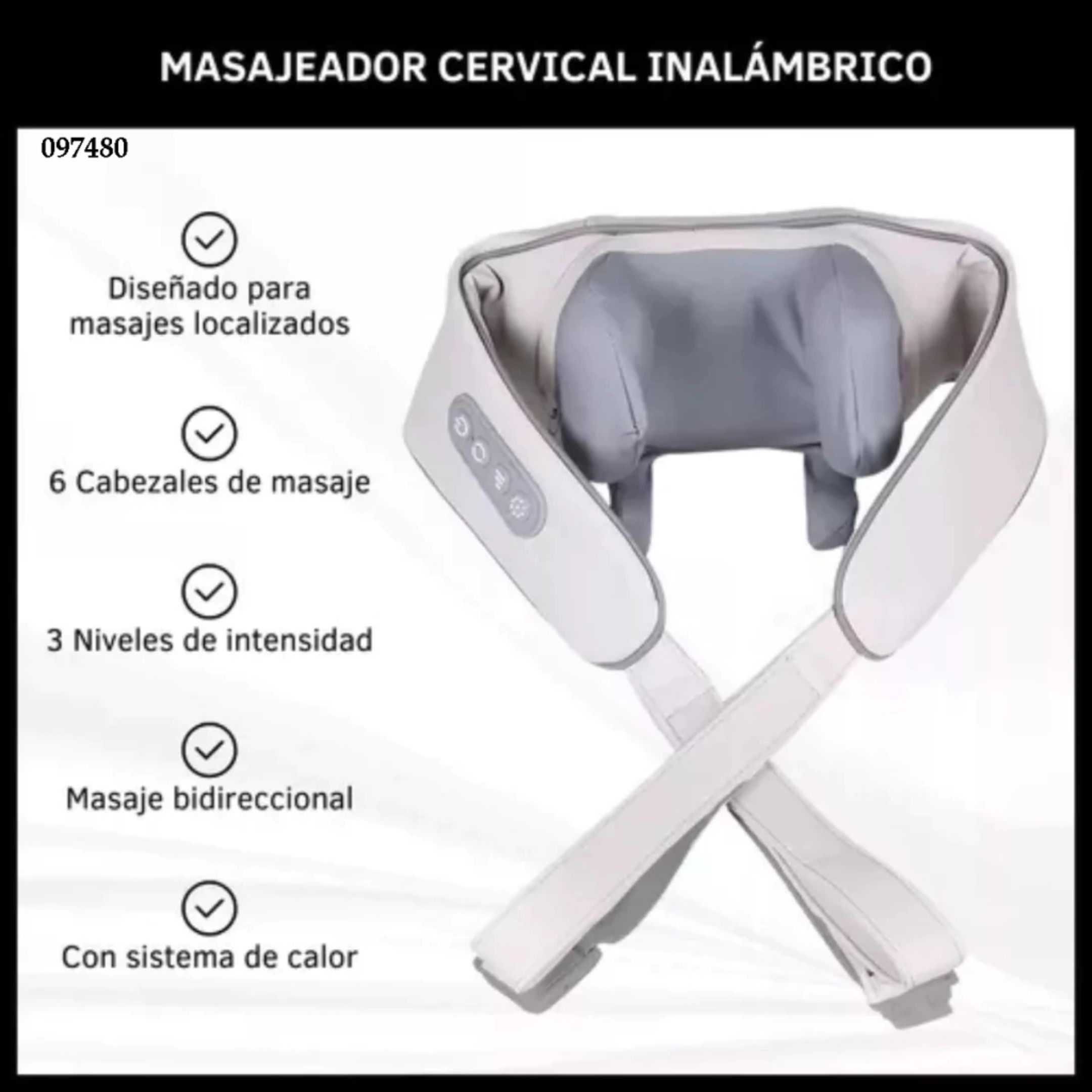 Masajeador Cervical ORYX MJ-0225 con Calor Infrarrojo y 6 Cabezales Bidireccionales - Imagen 4