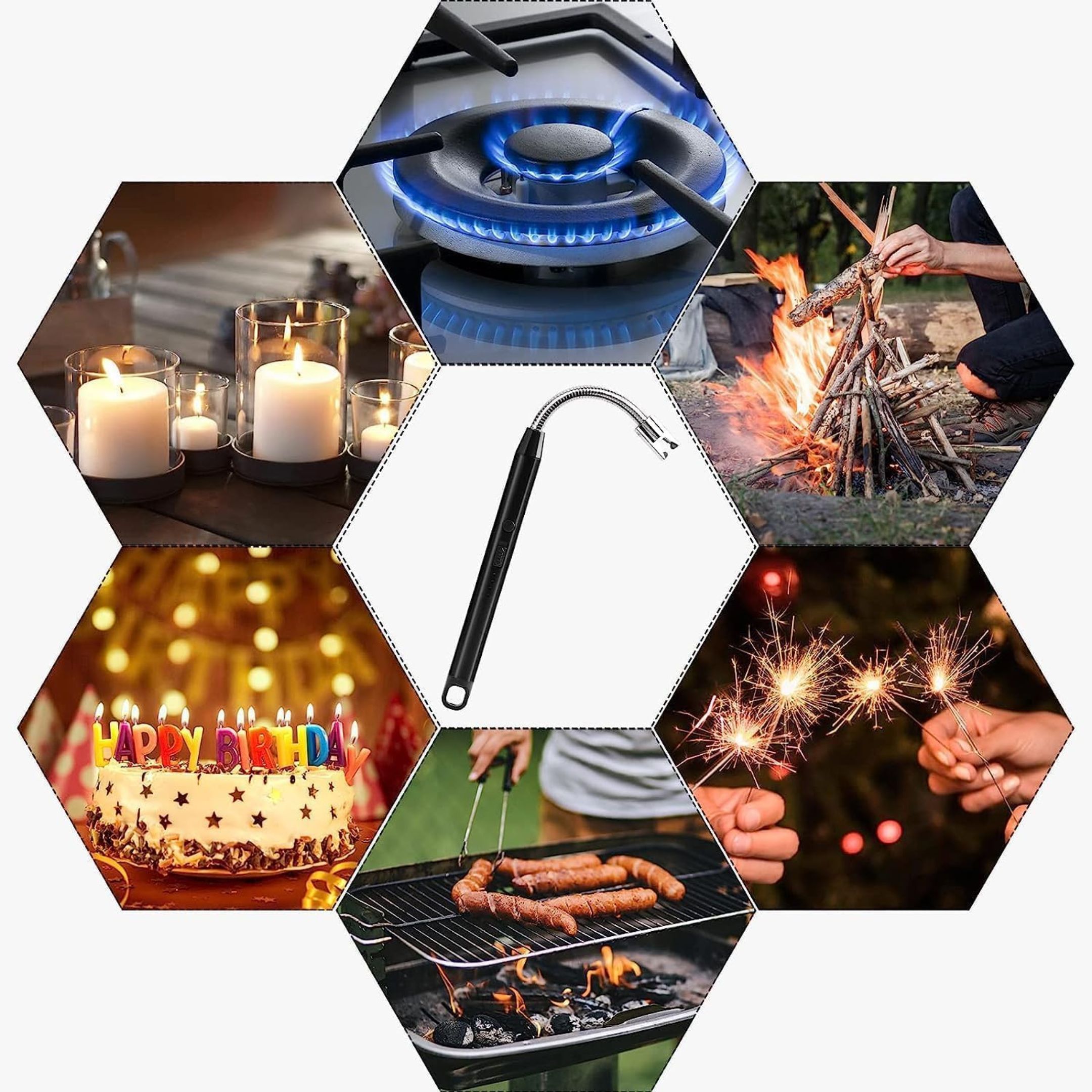 Encendedor Eléctrico ARC BBQ Recargable Flexible 360° USB Antiviento - Imagen 8